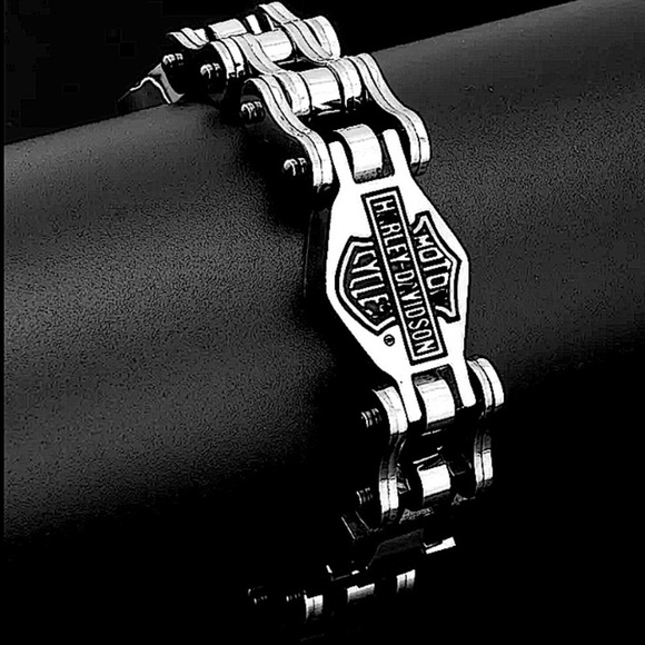 Harley-Davidson Other - Harley Davidson Stainless Steel Sterling Silver Plated Biker Bracelet